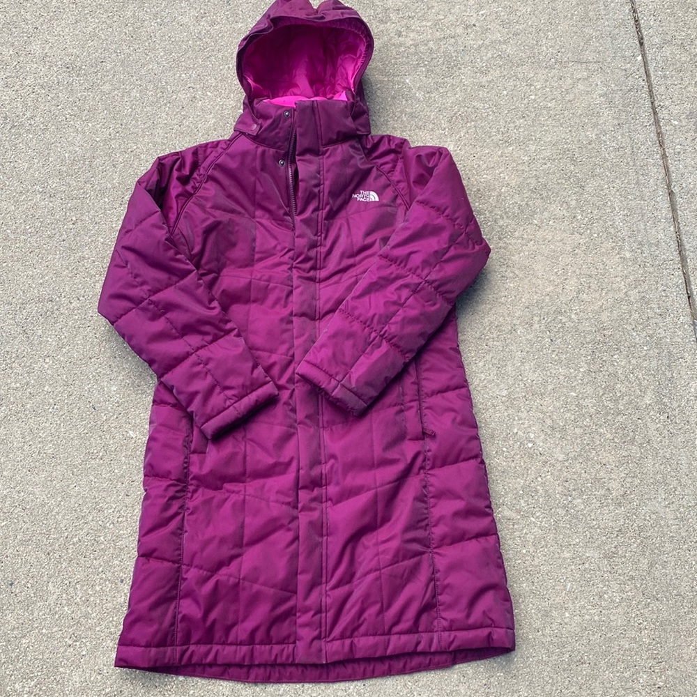 🌈 The North Face Shimmery Magenta Winter Parka Girls Sz XL